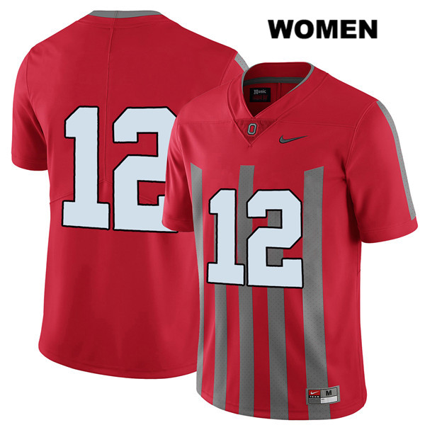 Ohio State Buckeyes Women's Sevyn Banks #12 Red Authentic Nike Elite No Name College NCAA Stitched Football Jersey ZG19C24IY